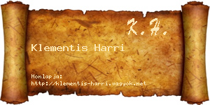 Klementis Harri névjegykártya
